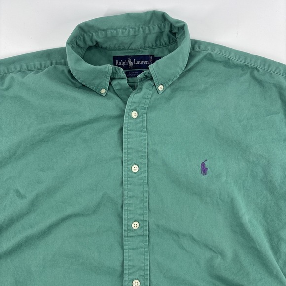 Ralph Lauren Other - Ralph Lauren Men's Button Up Size Large Blaire Dark Kelly Green Purple Pony Logo